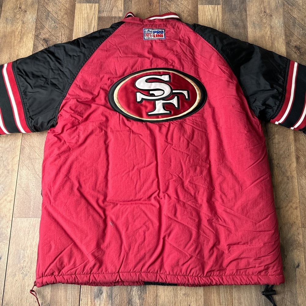 Vintage 90s San Francisco 49ers Jacket Men's Large Red Starter Embroidered 5488 - Picture 2 of 14